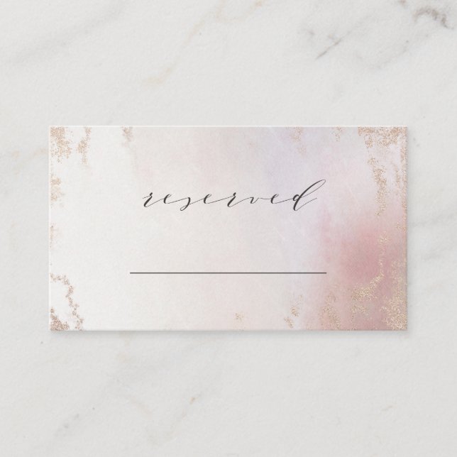 Ombre Blush Pink Mattiert reserviert Sitzensaison  Platzkarte (Vorderseite)