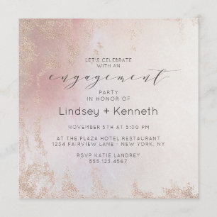 Ombre Blush Pink Mattiert Square Engagement Party Einladung