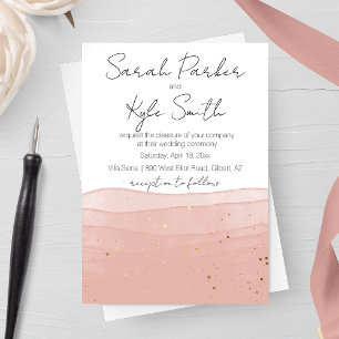 Ombre Blush Pink Wedding Einladung
