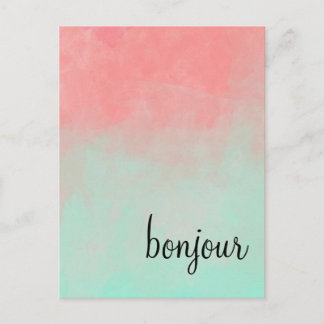 Ombre Bonjour Postcard Postkarte