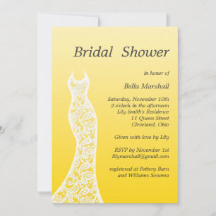 Ombre Bridal Dusche Einladung in Buttercup Gelb