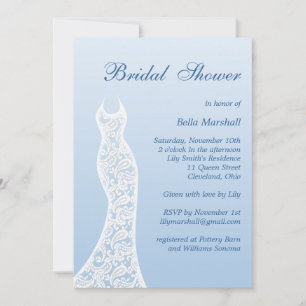 Ombre Bridal Dusche Einladung in Placid Blue