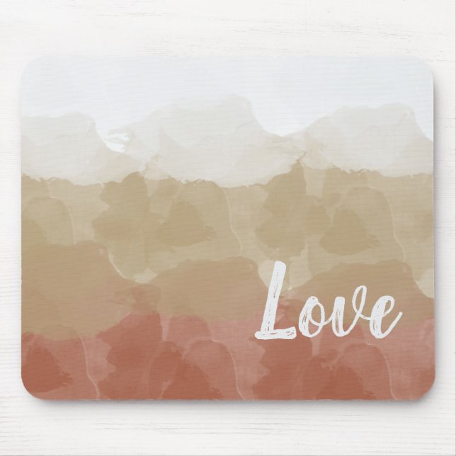 Ombre Brown und Tan Liebe Graceful Gradient Mousepad (Vorne)