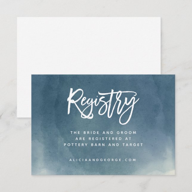 Ombre Brush Typografie Registrierungskarte Einladung (Vorne/Hinten)