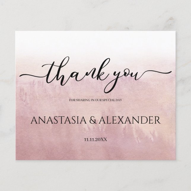 Ombre/Budget/ Dankeschön Karte. Flyer (Vorne)