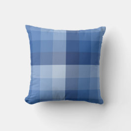 Ombre-Checker-Blöcke von Denim bis Indigo Kissen