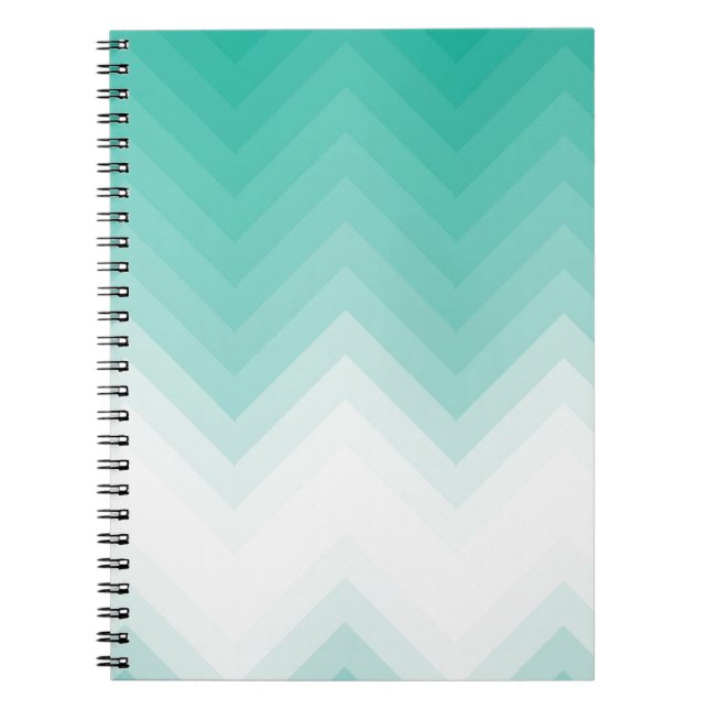 Ombre Chevron Emerald Green Note Livre Gradient (Devant)
