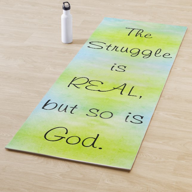 Ombre Christlich der Kampf ist real, so Gott Yogamatte (Beispiel)