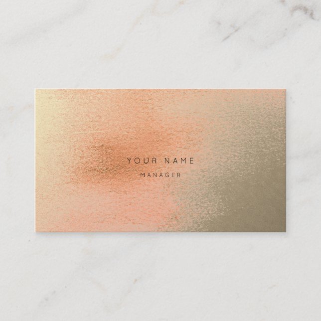 Ombre Coral Gold Metal Abstrakte Terminierungskart Terminkarte (Vorderseite)