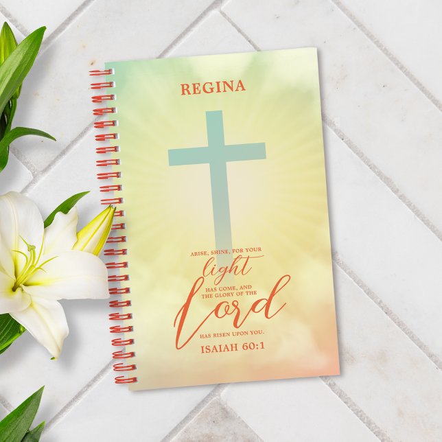 Ombre Cross Bible Verse Personalisiert Notizbuch (Von Creator hochgeladen)