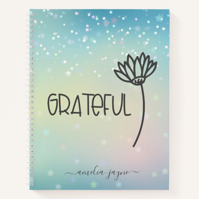 Ombre Dankbarkeit Blume Dankbarkeit Journal Notizbuch (Vorderseite)