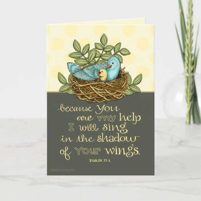 Ombre de sa carte d'encouragement d'ailes (Devant)