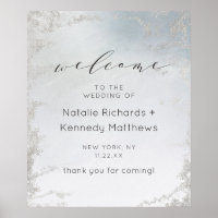 Ombre Dusty Blue Mattiert Luxe Wedding Begrüßungsz
