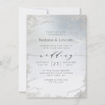 Ombre Dusty Blue Mattiert Silver Foil Luxe Wedding