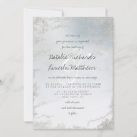 Ombre Dusty Blue Mattiert Silver Foil Luxe Wedding
