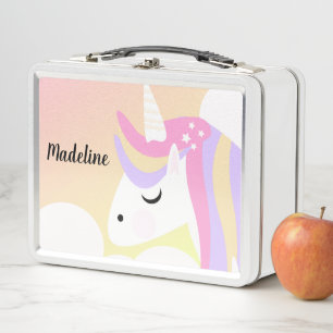 Ombre-Einhorn-Bunter-Magisches-Pferd-Name Metall Brotdose
