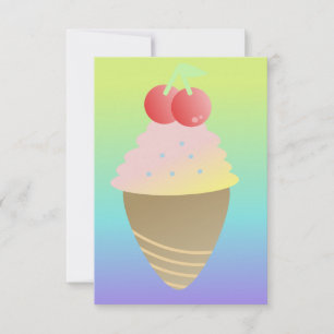 Ombre-Eis mit zwei Kirsch-Toppings Karte