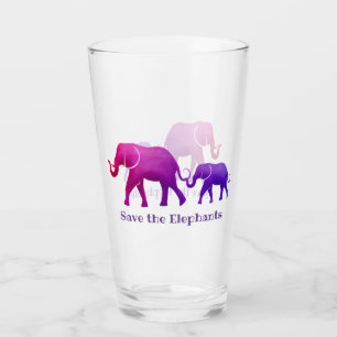 Ombre Elefanten gestalten Trinkglas Glas