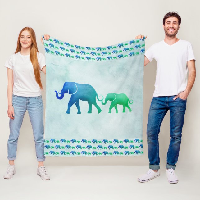 Ombre Elephants Fleece Blanket (Beispiel)