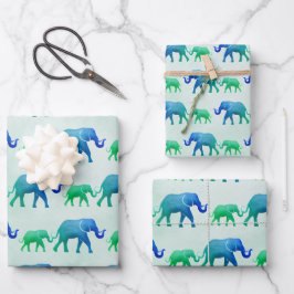 Ombre Elephants Geschenkpapier Set