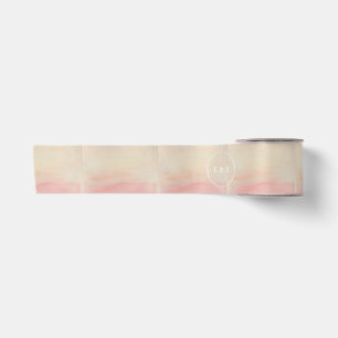 Ombre erröten rosa Aquarell-handgemalter Effekt Satinband
