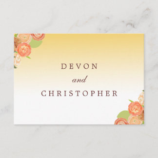 Ombre Floral Wedding Response Cards RSVP Karte