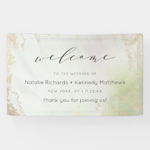 Ombre Frühlingsgrün Goldfolie Frost Hochzeit Willk Banner