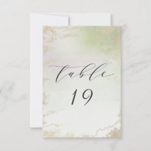 Ombre-Frühlingsgrün-Goldfolie-Hochzeitstisch-Numme Einladung