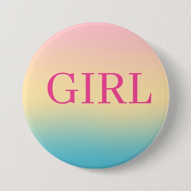 Ombre-Geschlecht-Enthüllung Mädchen-Party-Button Button (Vorderseite)