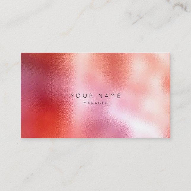 Ombre Glass Coral Peach White Red Ernennung Terminkarte (Vorderseite)