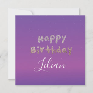 Ombré Glitter Bubble Schriftzug Alles Gute zum Geb Karte