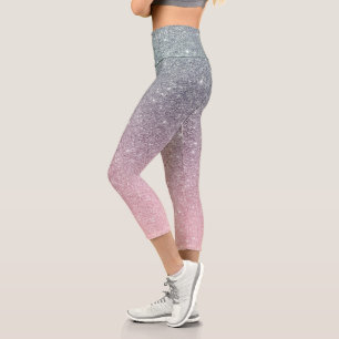 Ombre Glitter Schimmer Glam Multifarben Capri Leggings