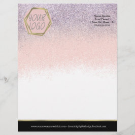 Ombre Glitzer Ihr Logo-Branding Rosa Lila Briefbogen