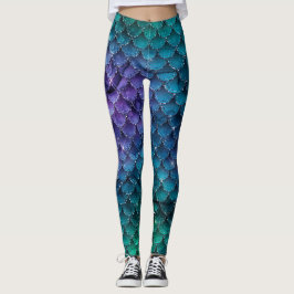 Ombre Glitzer Mermaid Scales Leggings