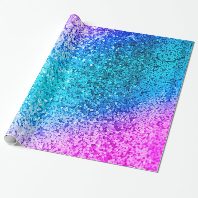Ombre Glitzer Wrapping Paper Geschenkpapier (Ungerollt)