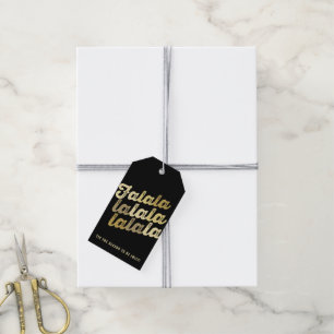 Ombre Gold Falalalala Bold Script Moderner Urlaub Geschenkanhänger