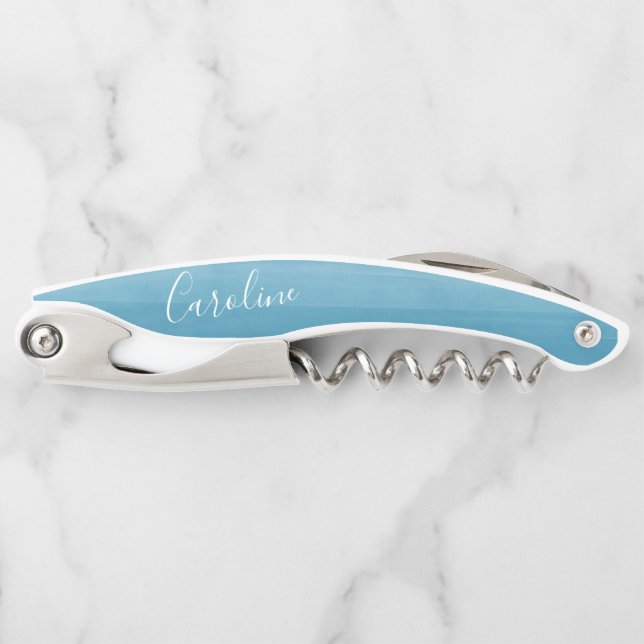 Ombre Gradient Dip Dye Blue Custom Brautparty Kellnermesser (Vorderseite)