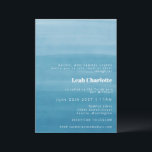 Ombre Gradient Dip Dye Ocean Blue Bat Bar Mitzvah Einladung<br><div class="desc">Custom Ombre Gradient Dip Dye Ocean Blue Bat oder Bar Mitzvah Einladung</div>