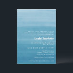 Ombre Gradient Dip Dye Ocean Blue Bat Bar Mitzvah Einladung<br><div class="desc">Custom Ombre Gradient Dip Dye Ocean Blue Bat oder Bar Mitzvah Einladung</div>