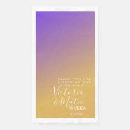 Ombre Gradient Lila Gelb Sonnenuntergang Hochzeit Serviette