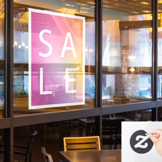 Ombre Gradient Pink Sale Fensteraufkleber (Restaurantfenster)