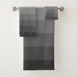 Ombre Gray Tones Gradient Badhandtuch Set