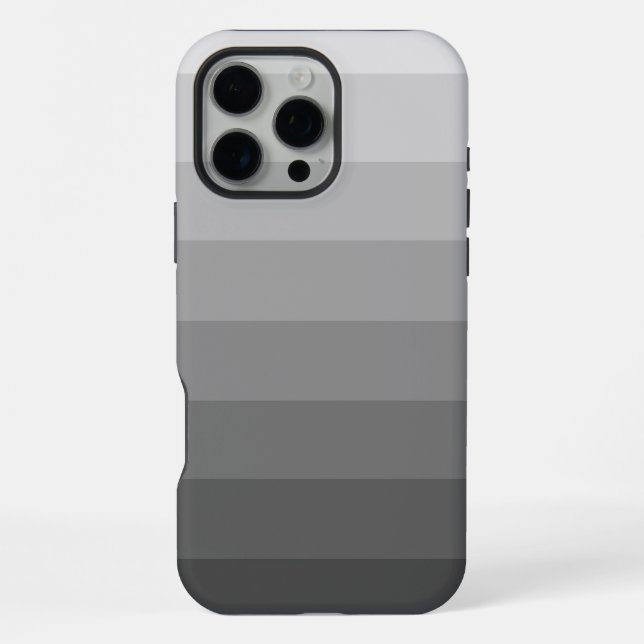 Ombre Gray Tones Gradient iPhone 16 Pro Max Hülle (Rückseite)