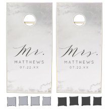 Ombre Gray White Mattiert Silver Wedding Mr & Mrs.