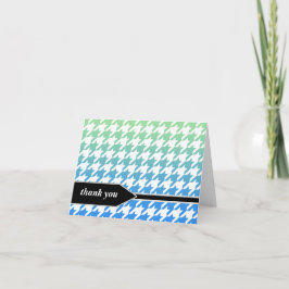 Ombre Green Blue Houndstooth Merci Cartes
