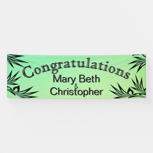 Ombre Green gratuliert zu Names Banner (Horizontal)