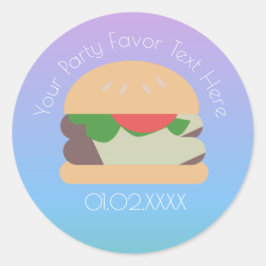 Ombre GRILLEN Hamburger vielen Dank Runder Aufkleber