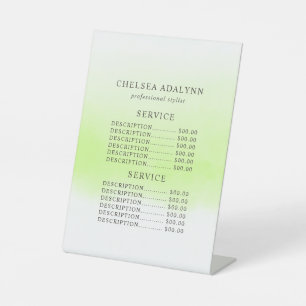 Ombre-Grün-Aquarell-Minimalist-Servicepreis Sockelschild