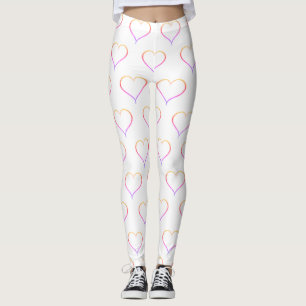 Ombre Heart Kontur, Lässig Valentinstag Leggings