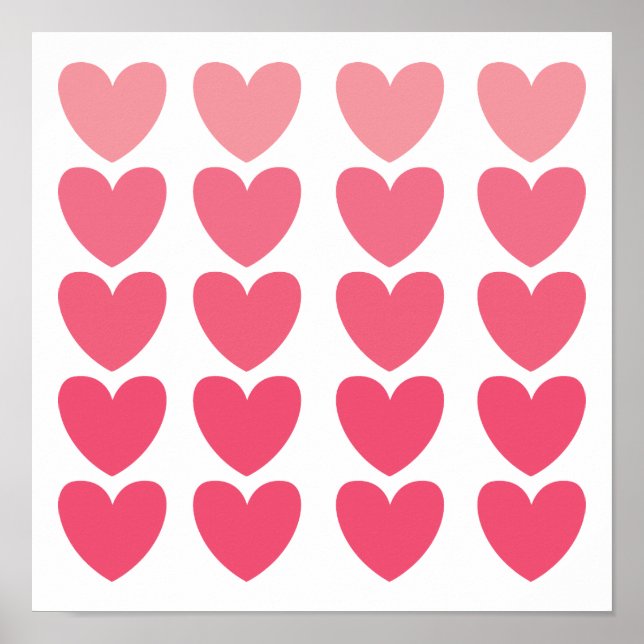 Ombre Hearts Poster (Vorne)